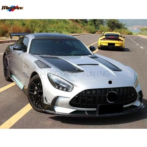Capots moteur en fibre de carbone sèche pour Mercedes <span class=keywords><strong>AMG</strong></span> <span class=keywords><strong>GT</strong></span> GT50 GT63 GTC GTS 2015-2022, style <span class=keywords><strong>Black</strong></span> <span class=keywords><strong>Series</strong></span>, avec ouvertures de ventilation, couvercle de capot de course - Product Image 5