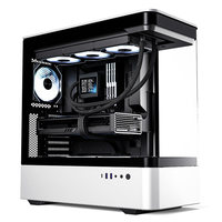 Boîtier d'ordinateur de bureau Quchuang ART ULTRA HM1 ATX avec deux panneaux en verre incurvés, ports avant non équipés