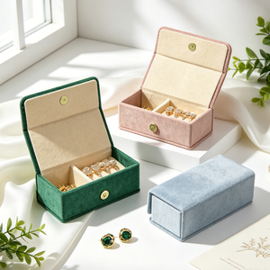 Popular Velvet Pillow Jewelry Box Mini Portable Travel Case for Earrings Rings Wholesale Stock Available - Product Image 4