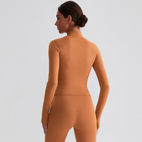 SHINBENE veste d'entraînement pour femme en polyester recyclé veste de yoga zippée légère recadrée athlétique coupe ajustée hauts grande taille