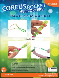 LINGSHOT LED Light-Up Helicopter Play Set 6 helicópteros y 3 tirachinas Cohete de juguete al aire libre con sonido - Product Image 6