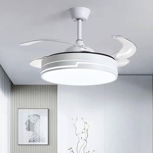 Lámparas <span class=keywords><strong>de</strong></span> <span class=keywords><strong>Techo</strong></span> Retráctiles Económicas <span class=keywords><strong>de</strong></span> 42 Pulgadas con Control Remoto, Lámparas <span class=keywords><strong>de</strong></span> <span class=keywords><strong>Techo</strong></span> Modernas con Ventilador para Dormitorio, Sala <span class=keywords><strong>de</strong></span> Estar, Ventilador LED - Product Image 1