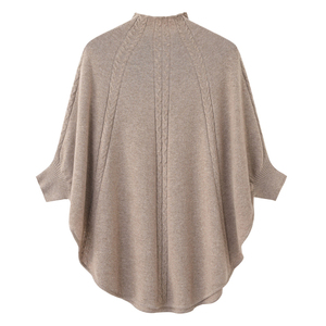 Laine <span class=keywords><strong>cachemire</strong></span> solide câble tricot Poncho cape <span class=keywords><strong>col</strong></span> <span class=keywords><strong>roulé</strong></span> <span class=keywords><strong>pull</strong></span> ample <span class=keywords><strong>pull</strong></span> <span class=keywords><strong>pull</strong></span> en <span class=keywords><strong>cachemire</strong></span> fabricant - Product Image 2