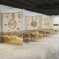 Nouveau style chinois fer art LOGO partition écran restaurant hot pot restaurant barbecue restaurant salle privée écran d'entrée
