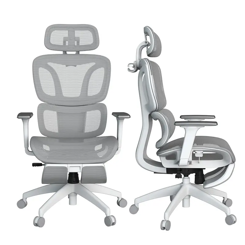 Mobilier de bureau pivotant et pivotant, chaise de bureau ergonomique à dossier haut en maille