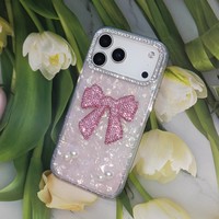3D Strass Schleife Herz Holografische Handyhülle Weiche TPU für iPhone X 11 12 13 14 15 16 17 18 Samsung Redmi OPPO VIVO