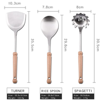 Nouveautés 2026 : Ustensile de cuisine avec manche en bois, accessoires de cuisine écologiques et sûrs pour les aliments