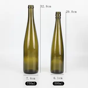 Wholesale 500ml 750ml Green Brown Red Wine Glass Bottles for Burgundy with Screw Lid