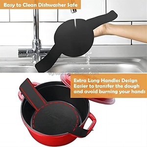Non Stick Breathable <b>Silicone</b> Bread <b>Baking</b> Mat With Long Handles Easy to Transfer Sourdough Bread Sling for Dutch Oven Liners - Product Image 5