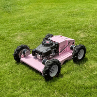 Tondeuse à gazon électrique 4x4 à moteur 4 temps avec fonction autopropulsée, robot télécommandé à 4 roues motrices pour la coupe des mauvaises herbes sans fil