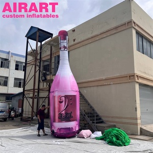 Botella inflable rosa, botella de vino tinto champán inflable para exhibición - Product Image 4