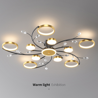 Lustre de plafond moderne pour chambre à coucher, lampe de table à manger, lampe de pièce, lustre LED domestique avec variateur d'intensité via application