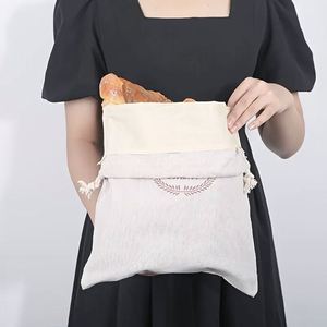 Bolsa de almacenamiento de alimentos de cera de abejas de algodón eficiente con forro interior extraíble para una frescura de pan fácil - Product Image 5