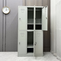 Casier de rangement en acier à 6 portes avec serrure à clé, robuste, en métal laminé à froid, pour vestiaire, dortoir, cantine scolaire, appartement, chambre