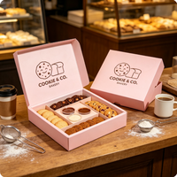 Boîte à biscuits personnalisée avec logo, avec compartiment pour sauce et séparateurs, emballage alimentaire en carton de qualité alimentaire pour biscuits et gâteaux