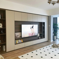 Meubles de villa en bois modernes et luxueux sur mesure, solution complète pour toute la maison avec armoire, meuble TV, solution de rangement et buffet