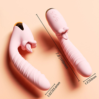 Vibrator mit Stoßfunktion, G-Punkt-Stimulator, Rosen-Design, Klitoris-Sauger, 10 Frequenzen, Wiederaufladbar, Heizfunktion