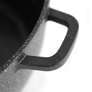 Özelleştirme klasik alüminyum pres döküm 10-Piece siyah mermer yapışmaz TENCERE SETİ indüksiyon hazır cam kapak 16-28cm çorba - Product Image 4