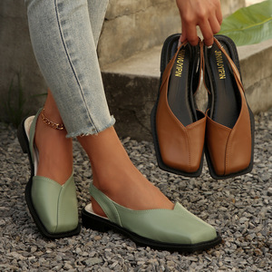 Sandales à bout ouvert pour femmes, nouvelle mode, style français, Mary Jane, semelle épaisse, rétro, commerce extérieur britannique, été, motif floral, dessus en PU, grande taille - Product Image 3