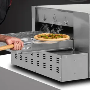 Supertise Peralatan Restoran Mesin Dapur Komersial Air Impinger Conveyor Pizza Oven untuk Pizza dengan Rantai Conveyor