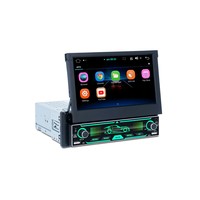 7 pouces 1 Din 2 + 16G lien téléphonique rétractable AM RDS FM 7 couleurs rétro-éclairage écran tactile BT Wifi Android autoradio
