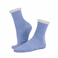 Chaussettes de Pilates Premium Antidérapantes avec Nœud en Ruban, Modèle Croisé, pour Barre, Yoga, Studio, Logo Personnalisé, OEM, ODM