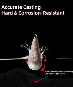 टिकाऊ भारी मछली वजन सिंकर्स स्किनी ड्रॉप वजन एडजस्टेबल आयरन-कास्ट मछली बेस और समुद्री मछली पकड़ने के लिए - Product Image 6