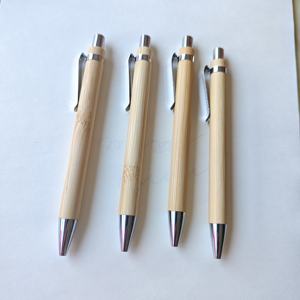 Penna a Sfera Creativa in Bambù con Meccanismo a Pressione, Cancelleria per Ufficio, Regalo Promozionale, Inchiostro Multicolore, Stampa UV/Digitale - Product Image 1