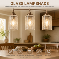 Abat-jour en verre craquelé cylindrique en gros, taille personnalisée, couvercle de lampe en verre pour pièces d'éclairage de salle de bain
