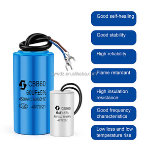 Cbb60 450V động cơ chạy tụ điện loạt máy bơm nước khởi động tụ điện bắt đầu động cơ chạy 450vac 3UF-80uF - Product Image 5