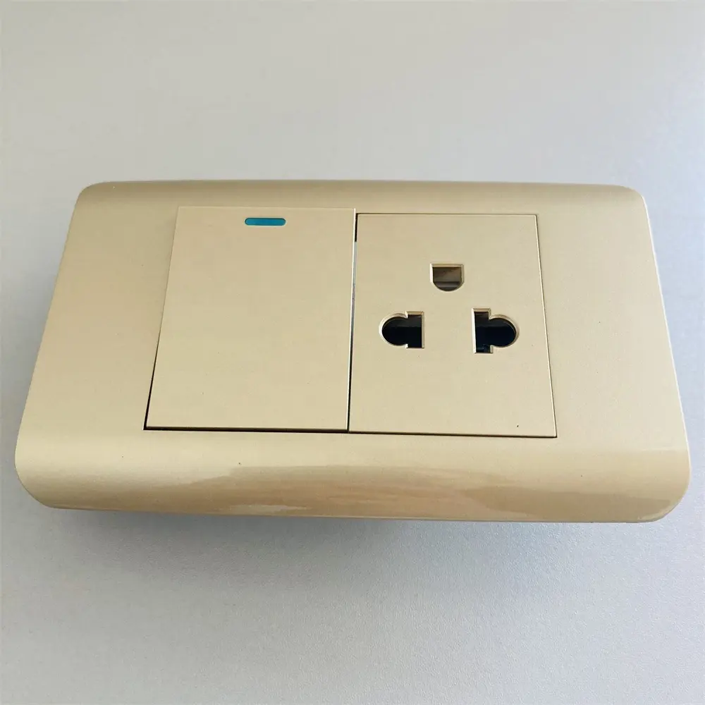 1gang 1way switch Thai socket American 16A International 1switch 1oulet Socket Wall Mount Power Multi wall sockets and switches