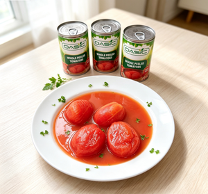 Pasta de Tomate Pelado en Salmuera, Sabor Dulce, Halal, de la Mejor Calidad, en Lata, en Tambor, OASIC - Product Image 1