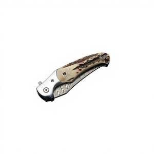 Couteau de poche pliant personnalisable en acier au carbone OEM avec lame à pointe tombante et manche en bois pour le camping et la chasse en extérieur - Product Image 4