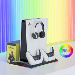 Dudukan pendingin Multifungsi dudukan vertikal pengontrol Ganda dasar pengisi daya untuk konsol PS5 stasiun Dok pengisi daya aksesori game - Product Image 5