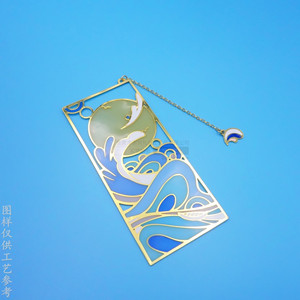 Customized Chinese Style Metal <b>Bookmark</b> 70x28mm Hollow Pattern Transparent Lacquer Finish For Stationery And Gifts - Product Image 2