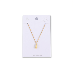 Collar con Colgante de Cohete Angelina, Chapado en Oro, Acero Inoxidable, Minimalista, para Uso Diario, Unisex, Regalo - Product Image 1