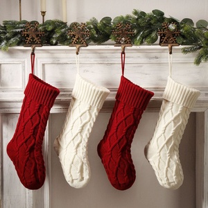 Medias navideñas de 18 pulgadas, medias tejidas con Cable de gran tamaño, regalos y decoraciones para vacaciones familiares, fiesta de <span class=keywords><strong>Navidad</strong></span> - Product Image 1