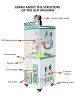 Jouet de Machine de poupée en peluche porte-bonheur à pièces 220V/110V pince à prix cadeau pinces à griffes en métal poussoir d'amusement pour les enfants