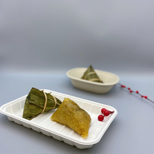 Thân Thiện Với Môi Nhà Máy Sợi Compostable Mía Bã Mía Sợi Bột Giấy Dùng Một Lần Khay 100% Phân Hủy Sinh Học Bộ Đồ Ăn Bã Mía Bao Bì - Product Image 3