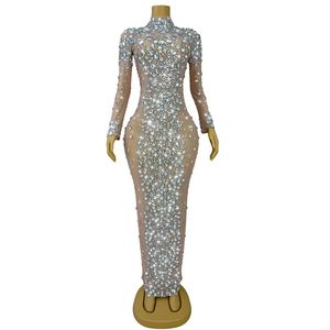 Vestido de Fiesta de Cumpleaños de Manga Larga con Pedrería, Vestido de Lujo para Cantante de <span class=keywords><strong>Casa</strong></span> de Espectáculos, Vestido Formal de Noche para Mujer - Product Image 1