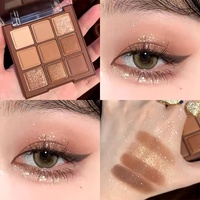 Palette de Fards à Paupières 9 Teintes Mocha Chocolat, Tons Marron, Maquillage pour les Yeux, Vente en Gros pour Peaux Noires