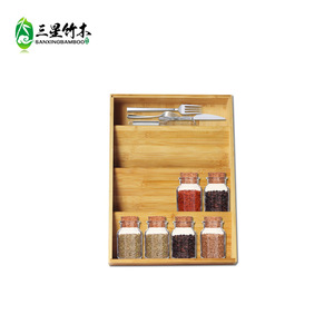 Bamboo <b>spice</b> bottle <b>rack</b>, <b>spice</b> <b>jar</b> storage <b>rack</b>, multi-layer drawer storage <b>rack</b>, cutlery storage box, drawer storage <b>rack</b> - Product Image 1