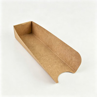 Boîte en papier kraft pour hot-dogs en gros, plateau jetable pour saucisses, conteneur alimentaire pliable pour pique-nique, fête, camping, à emporter