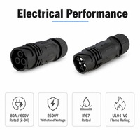 Connecteur circulaire étanche M28 mâle-femelle IP67 à courant élevé pour câble de signal et d'alimentation mixte pour pack de batteries au lithium
