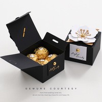 Black Candies Paper Boxes Anpassen Akzeptieren Sie Namen Wir können Ihr Logo auf diesen schwarzen Hochzeitsschokoladen-Aufbewahrung boxen für Gäste drucken