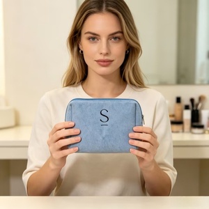 Bolsa de Maquillaje de Tela de Felpa Suave de Alta Calidad, Bolsa de Almacenamiento de Cosméticos Portátil para Mujer, Bolsa de Aseo de Viaje de Gran Capacidad - Product Image 2