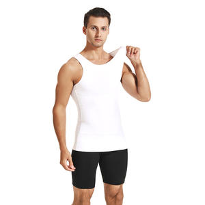 Camiseta de compresión deportiva para hombres, chaleco <span class=keywords><strong>moldeador</strong></span> de cuerpo con sensación fresca, reafirmante de barriga de tiburón, para ocultar ginecomastia - Product Image 4