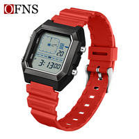 SANDA jam tangan elektronik Digital untuk pria, jam tangan olahraga anti air 5ATM, jam tangan Digital dengan fitur tanggal, Alarm, jam tangan bercahaya, Led, jam tangan elektronik untuk pria, 6307
