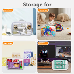 Biểu Tượng Tùy Chỉnh Rõ Ràng <span class=keywords><strong>PVC</strong></span> Nhựa Cứng Shell Lưu Trữ Trường Hợp Mang Dây Kéo Pouch Du Lịch Hàng Ngày Kỹ Thuật Số Tiện Ích Tổ Chức Công Cụ Hộp - Product Image 5