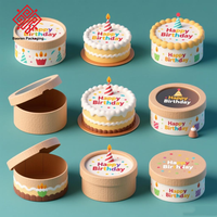 Baoren Hot Bento Gâteau Et Cupcake Boîte Avec Cupcake Emballage Rond Boîte D'emballage Avec Fenêtre Acétate Gâteau Tube Pop Cup Gâteau Boîtes